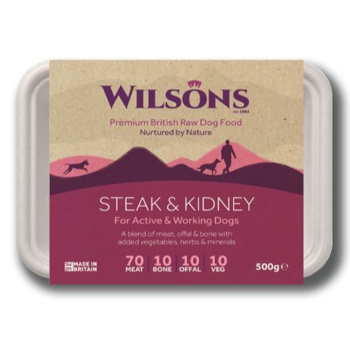 Wilsons Steak & Kidney Premium Raw Frozen Dog Food 500g