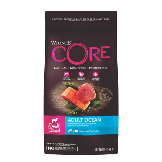 Wellness CORE Small Breed Ocean Fish with Salmon Grain Free Adult Dry Dog Food 1.5kg