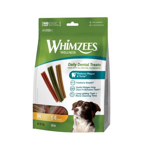 Whimzees Stix 150mm Medium Dental Dog Chew Treat 14 Pack