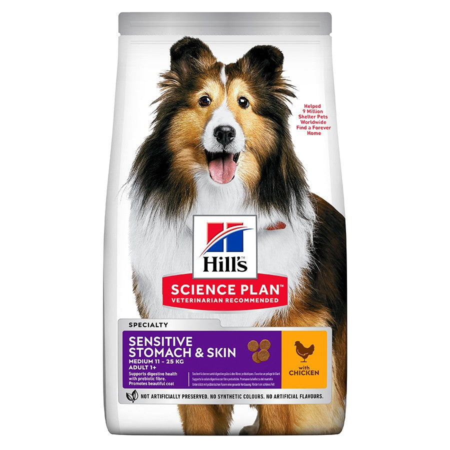 Hill's Science Plan Adult Sensitive Stomach & Skin Medium Dry Dog Chicken 2.5kg