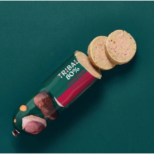 TRIBAL 80% Gourmet Sausage Complete Wet Food Duck 750g
