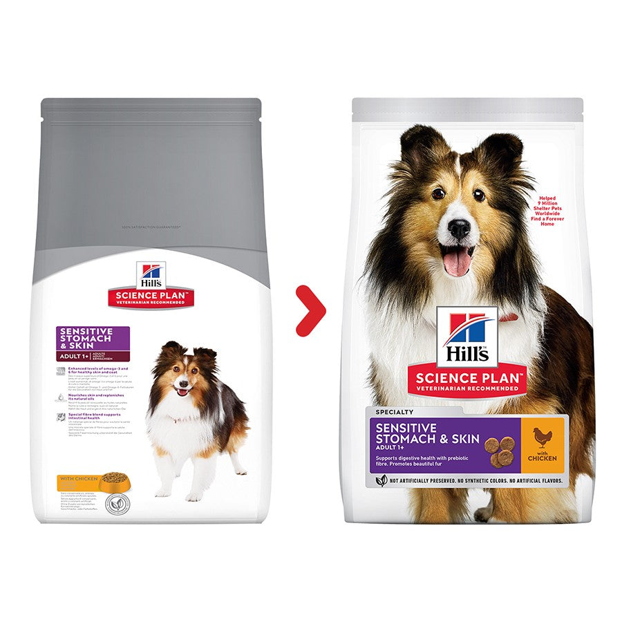 Hill's Science Plan Adult Sensitive Stomach & Skin Medium Dry Dog Chicken 2.5kg
