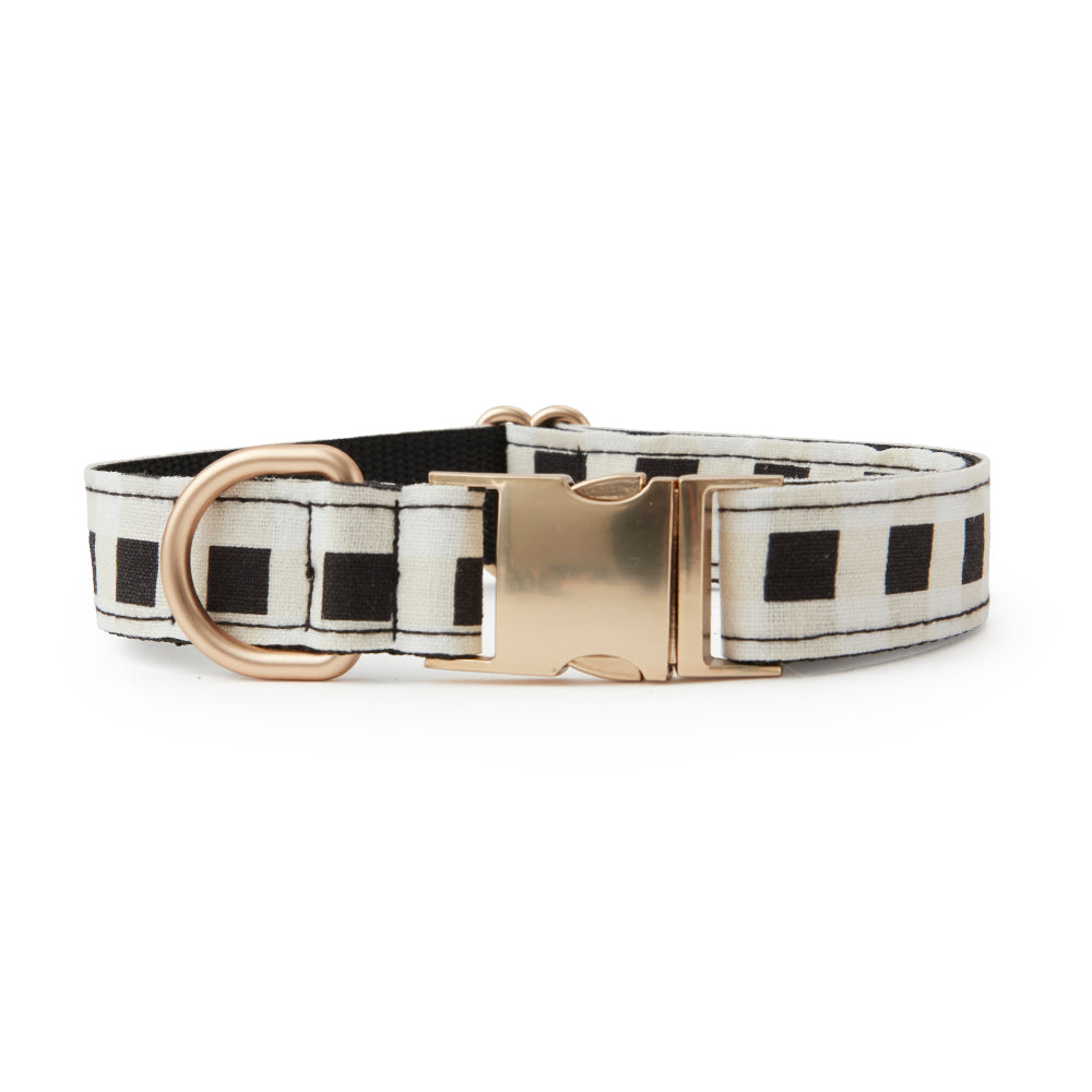 DOG COLLAR - BLACK & WHITE CHECK