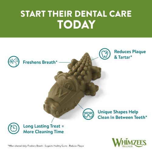 Whimzees Medium Alligator Dental Chew Dog Treat - 87mm