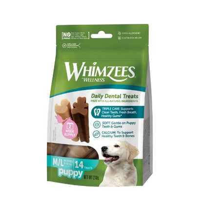 Whimzees Puppy Stixx Value Bag Dog Treats M/L 14 Pack