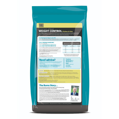 Burns Dog Weight Control Chicken & Oats 12KG