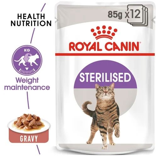 Royal Canin Sterilised Cat Food in Gravy Pouches 12 x 85g