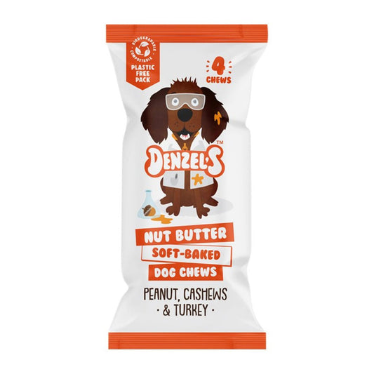 Denzel's Nut Butter Soft Chews For Dogs - 4 Pack 75g