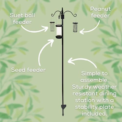 Copdock Mill Complete Bird Dining Station with 3 Feeders