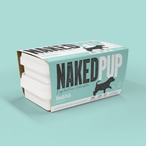 Naked Pup Raw Frozen Puppy Food with Rabbit - 2 x 500g