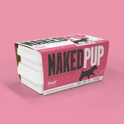 Naked Pup Raw Frozen Puppy Food with Beef  - 2 x 500g