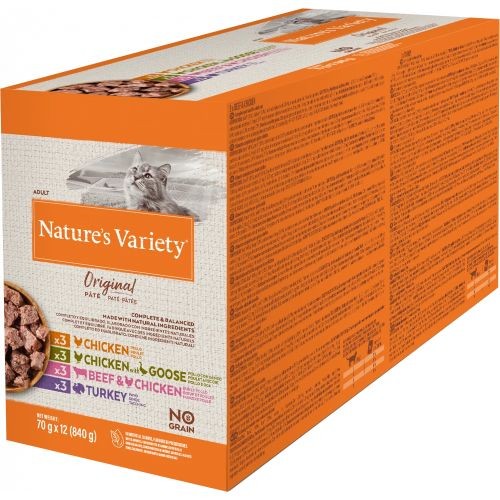 Nature's Variety Original Multipack Pouches for Adult Cats 12 x 70g