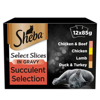 Sheba Succulent Collection Favourites Select Slices in Gravy Cat Food Pouches 12 x 85g