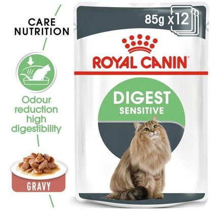 Royal Canin Digest Sensitive Cat Food in Gravy Pouches 12 x 85g